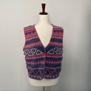 SIGRID Olsen Vintage Colorful Vest Size Medium